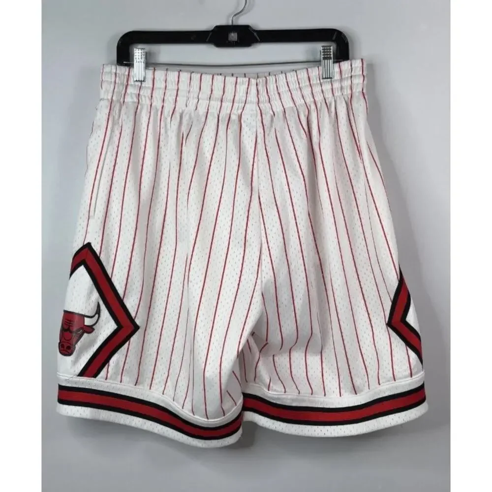 NWOT MITCHELL NESS Chicago Bulls Reload 1995 96 Pinstripe Shorts Mens Large